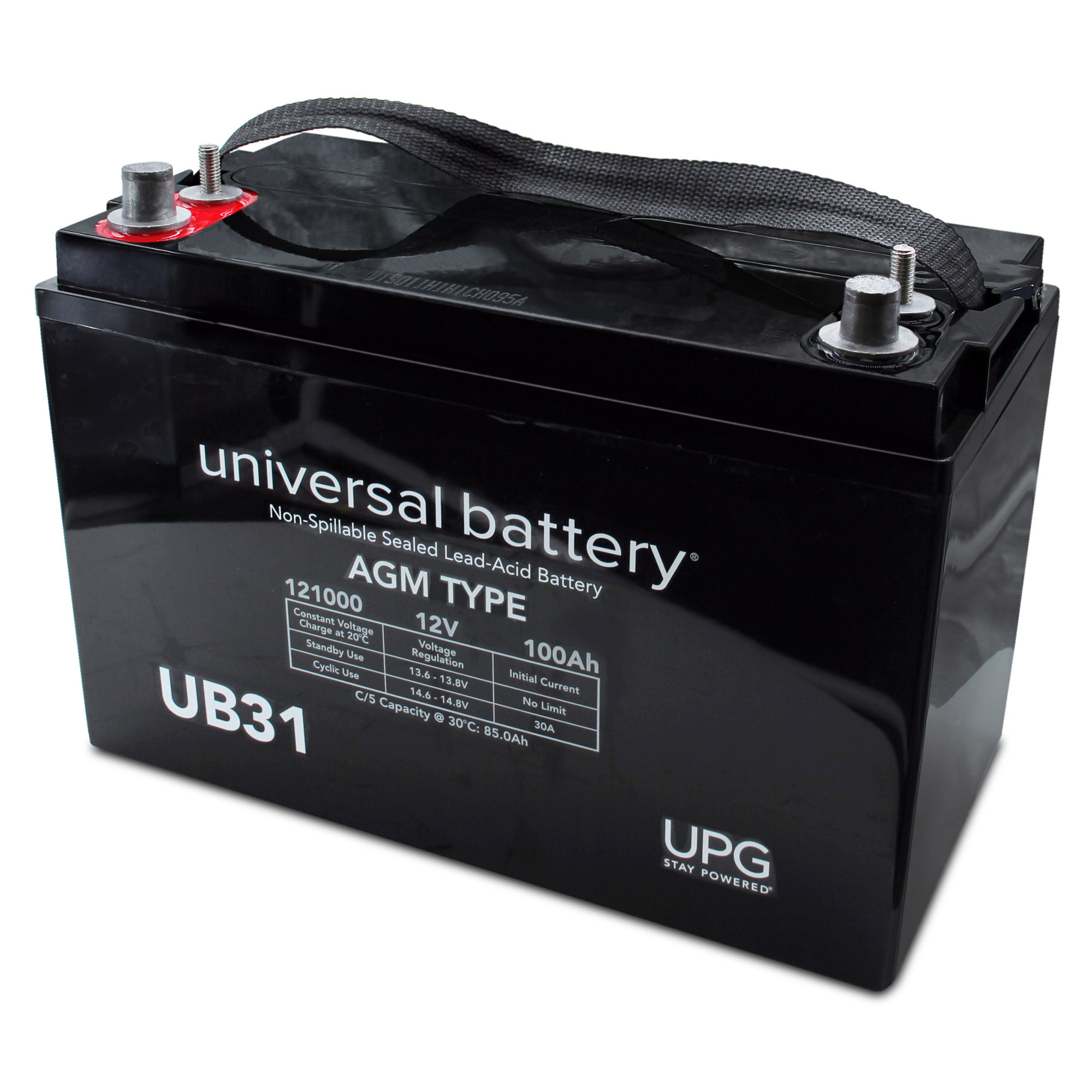 UPG, 12V 100Ah Dual Post Group 31 Volts 12 Amp Hours 100 Model# UB31 (Group 31 AGM)